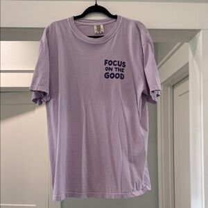 Comfort Colors Lavender Short Sleeve Tee with 'Focus On The Good' Graphic